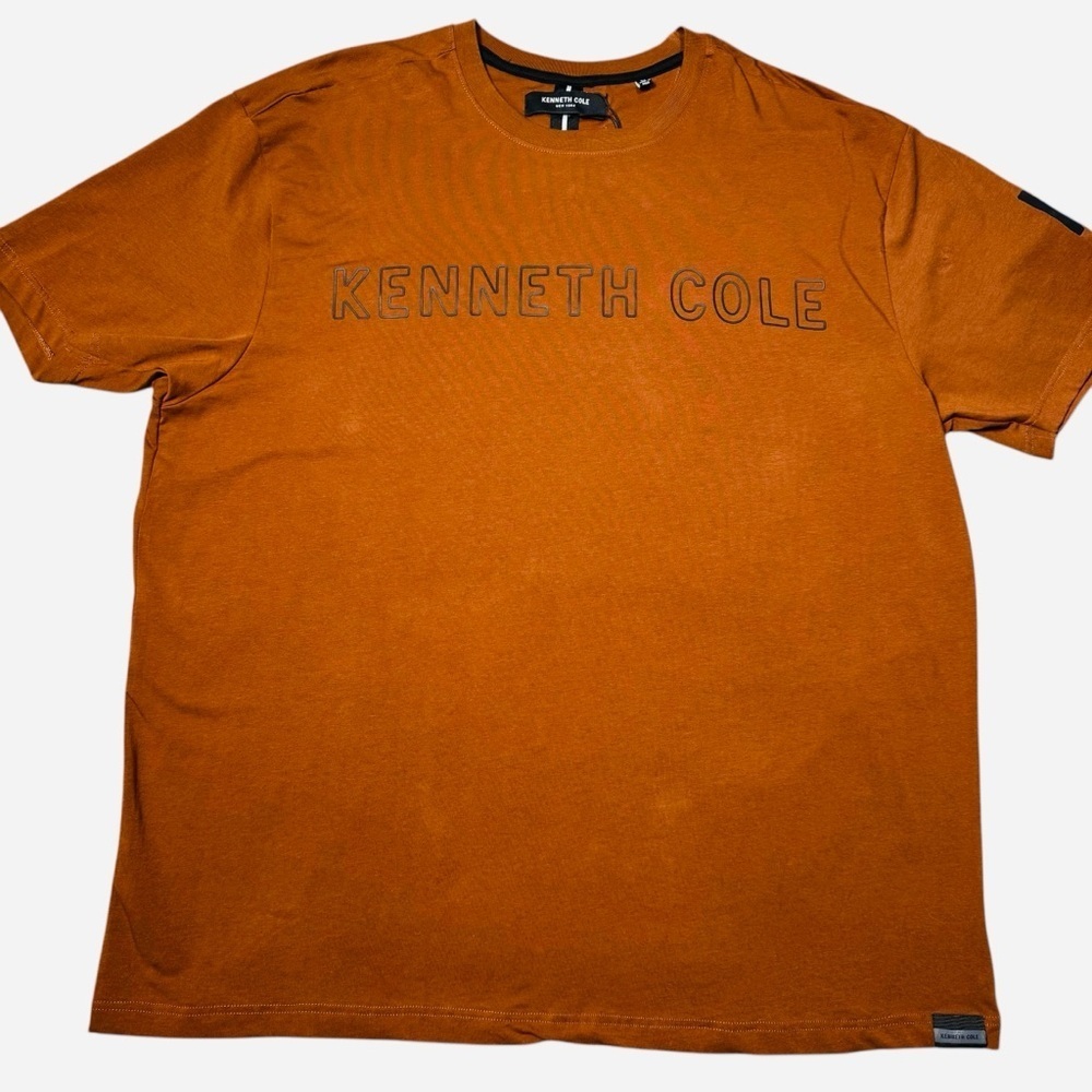 NWT New Kenneth Cole Light Brown Cotton Logo T-Shirt Size 3X